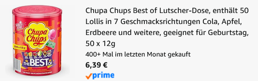 đ Chupa Chups Best of Lutscherdose mit 50 Lutscher fĂŒr 6,39âŹđ„ (statt 13âŹ) đ Chupa Chups Best of Lutscherdose mit 50 Lutscher fĂŒr 6,39âŹđ„ (statt 13âŹ)