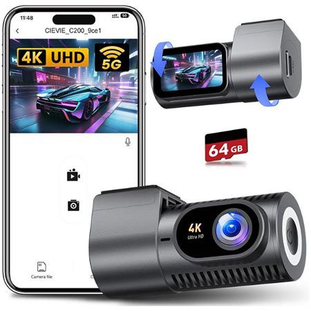 🚗 CIEVIE C200 4K Dashcam mit 1,5″ Display & 5G WiFi & 64GB Karte für 35,99€ (statt 72€)