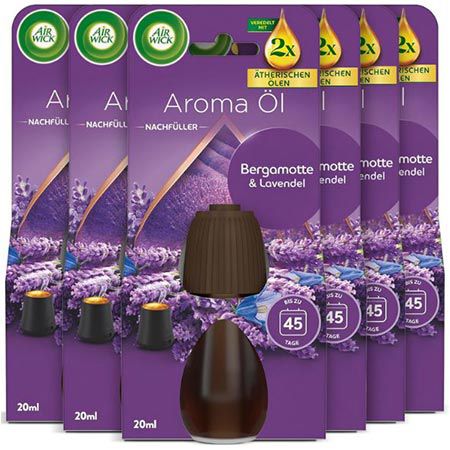 👃🏻 6x Air Wick Aroma-Öl Flakon Nachfüller, Bergamotte & Lavendel für 23,99€ (statt 36€)