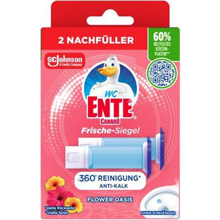 🚽 2er Pack WC-Ente Frische-Siegel Nachfüller, Blüten-Oase ab 2,74€ (statt 4€)
