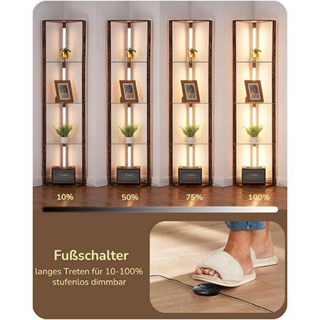 💡 EDISHINE Stehlampe mit 4 Glasregalen & Beleuchtung für 49,49€ (statt 90€) 💡 EDISHINE Stehlampe mit 4 Glasregalen & Beleuchtung für 49,49€ (statt 90€)