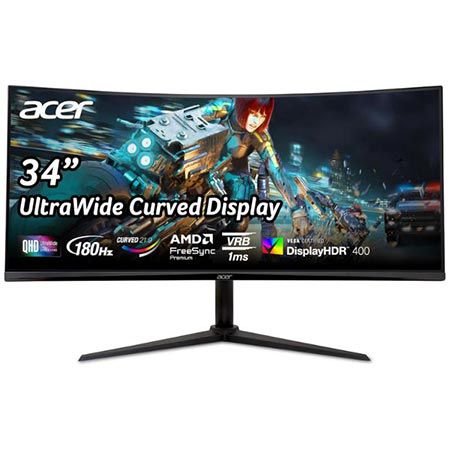🖥️ Acer Nitro XZ342CU V3 34″ UWQHD Gaming Monitor mit 180Hz für 259,99€ (statt 330€)