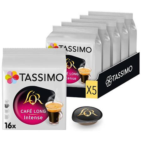 ☕ 5 x 16er Pack Tassimo L’OR Café Long Intense Pads für 12,60€ (statt 19€)