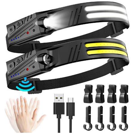 💡 2er Pack LED Stirnlampe LED mit Akku & 5 Betriebsmodi für 11,99€ (statt 20€)