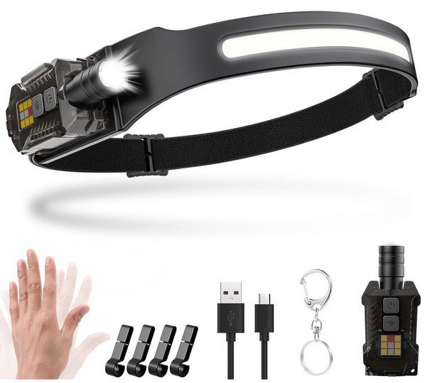💡 LED Stirnlampe mit 2000Lm, 9 Modi und UV Licht für 8,39€ (statt 14€)   oder 2 für 11,99€