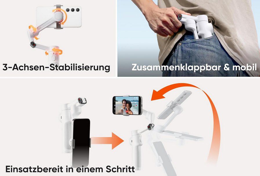 🤳 Insta360 Flow 2 Plus Gimbal mit KI Tracker für 109€ (statt 150€)