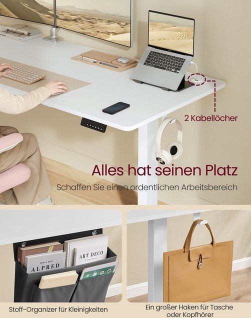 📋 Songmics Höhenverstellbarer Schreibtisch, 180 x 80cm für 95,99€ (statt 169€)