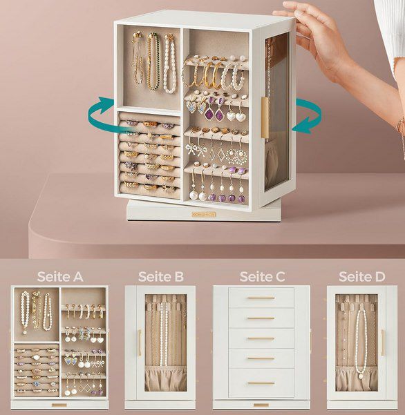 💍 SONGMICS drehbares Schmuckkästchen mit 5 Schubladen für 45,87€ (statt 62€)