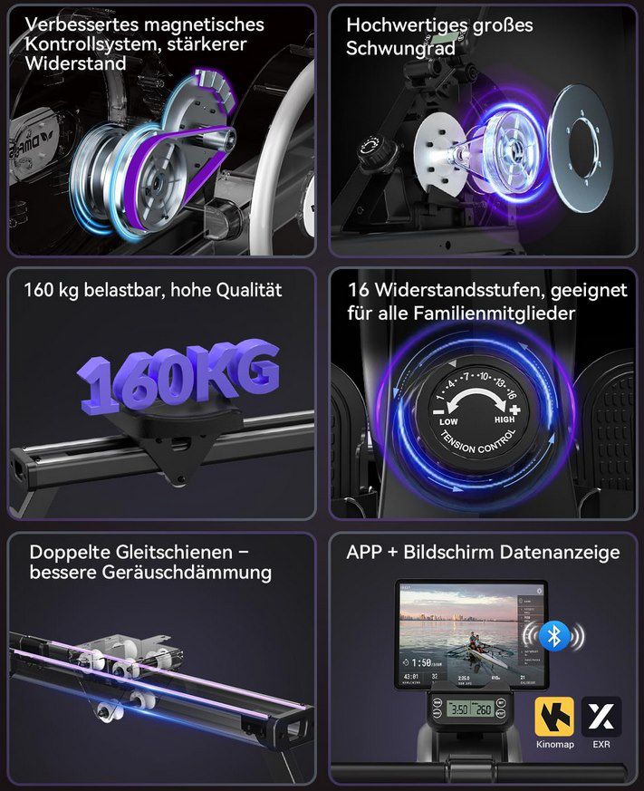 💪 DMASUN 106B magnetisches Rudergerät mit 16 Stufen für 99,99€ (statt 200€)