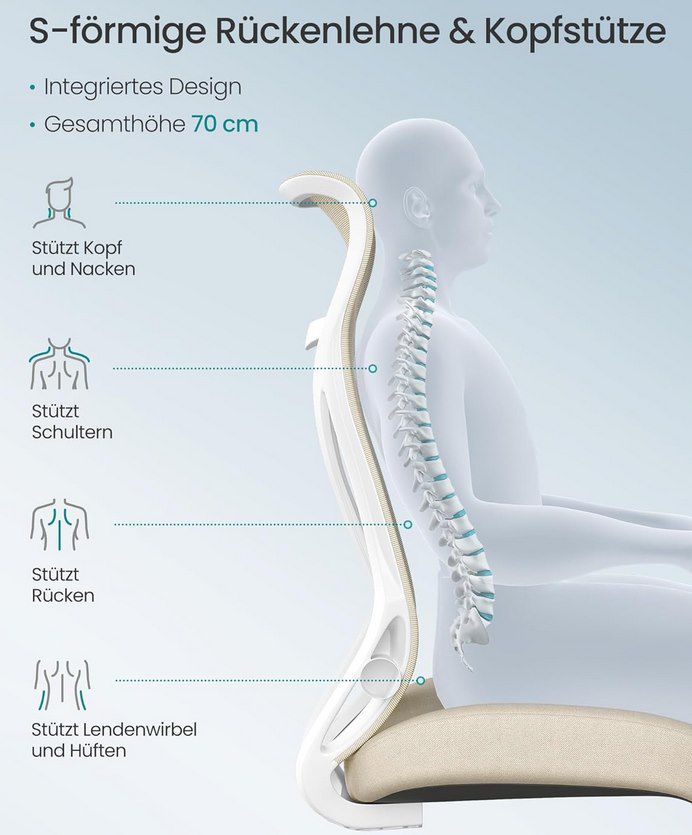 💺 SONGMICS Bürostuhl mit Rücken  & Armlehne für 67,99€ (statt 80€)