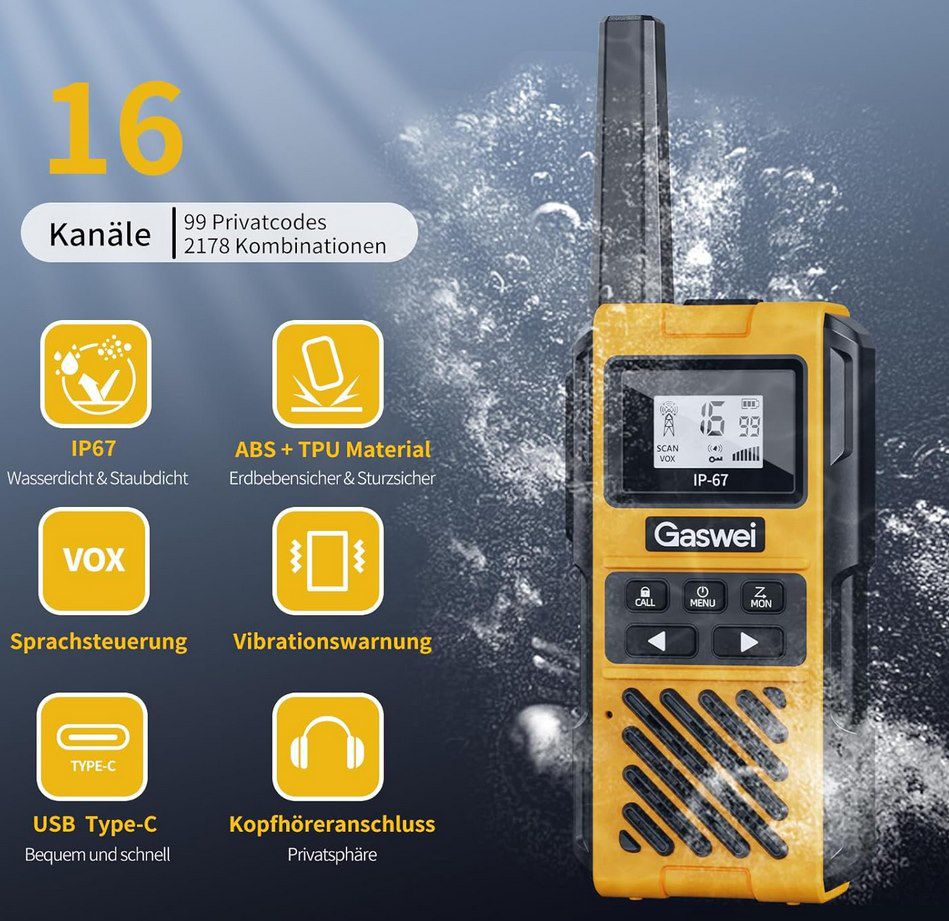 🔊 Gaswei G1pro Walkie Talkies inkl. Ladestation für 55,99€ (statt 70€)