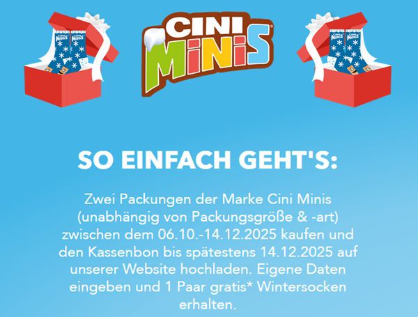 🧦Nestlé CINI MINIS kaufen, ein Paar Socken gratis erhalten