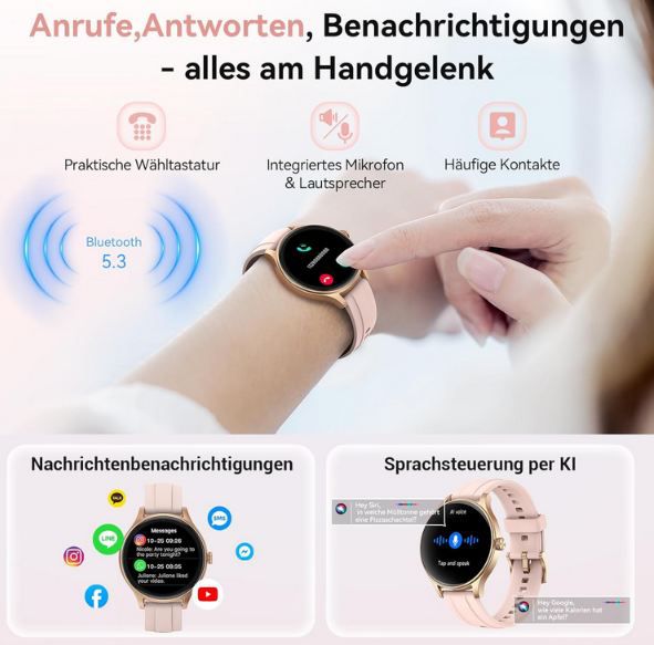 ⌚ Fitpolo 1,27 AMOLED Smartwatch mit Sportmodi für 22,49€ (statt 90€)