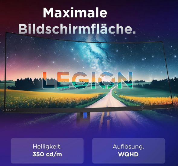🖥️ Lenovo Legion R34w 30   34 UWQHD Curved Gaming Monitor, 180Hz für 219,90€ (statt 263€)