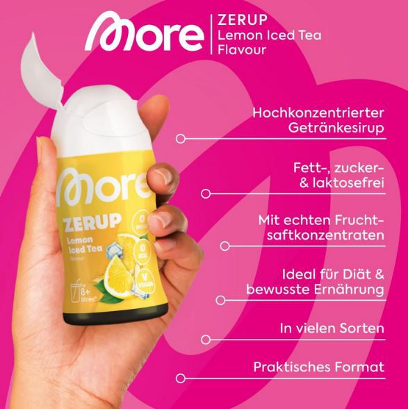 🍹 MORE Zerup Lemon Iced Tea, 65ml (ergibt 8L) für 4,06€ (statt 6€)