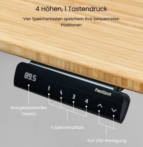 📋 Flexispot E5 Serie Elektrisch höhenverstellbares Tischgestell ab 169,99€ (statt 253€)