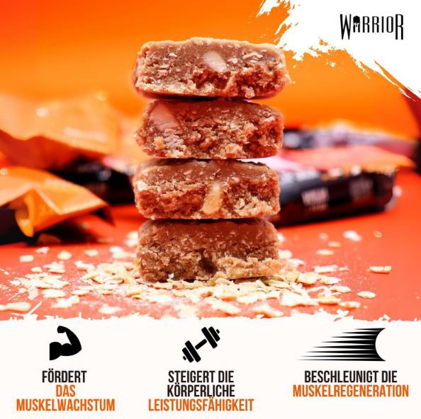 🍫 12er Pack Warrior Raw Flapjack Protein Riegel, Orange Schoko ab 13€ (statt 18€)