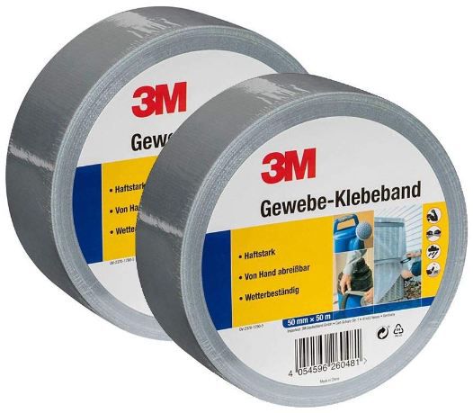 📦 2er Pack 3M Gewebe-Klebeband in Silber, 50mm x 50m für 9,99€ (statt 18€) 📦 2er Pack 3M Gewebe Klebeband in Silber, 50mm x 50m für 9,99€ (statt 18€)