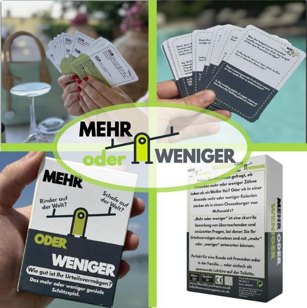 🃏 Mehr oder weniger Kartenspiel, Wie gut ist Ihr Urteilsvermögen? für 12,99€ (statt 16€)