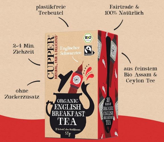 đ” Cupper Bio English Breakfast Schwarztee, 20 Beutel ab 1,79⏠(statt 3âŹ) đ” Cupper Bio English Breakfast Schwarztee, 20 Beutel ab 1,79⏠(statt 3âŹ)