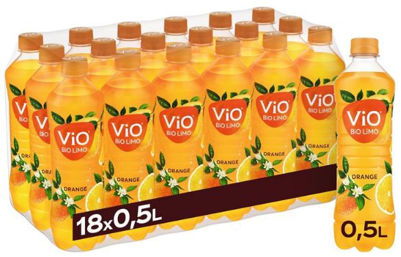 🍊 18er Pack ViO BiO Limo Orange, 0,5 Liter ab 10,63€ (statt 23€)   0,59€ pro Flasche!