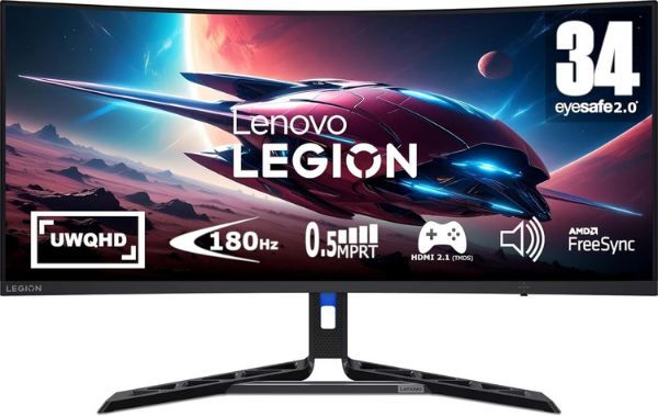 🖥️ Lenovo Legion R34w 30   34 UWQHD Curved Gaming Monitor, 180Hz für 219,90€ (statt 263€)