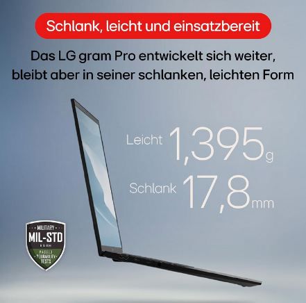 💻 LG 2025 gram 17 Notebook mit Core Ultra 7, 32GB/2TB für 1.518,99€ (statt 1.719€)