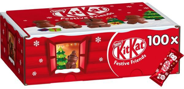🍫 100er Pack Nestle Kitkat Festive Friends Christmas Variety, 820g für 24,43€ (statt 29€)