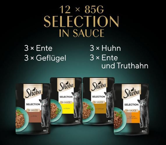 🐈 48er Pack Sheba Selection in Sauce mit Geflügel ab 15,96€ (statt 20€)