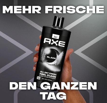 🚿 700ml Axe 3 in 1 Duschgel & Shampoo Black XL ab 4,56€ (statt 9€)