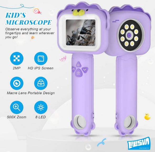 🔍 Lelesun Mini Taschen Mikroskop für Kinder mit HD Display für 11,96€ (statt 30€)