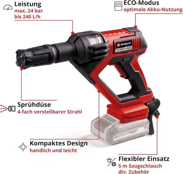 💦 Einhell Hypresso 18/24 1 Akku Druckreinigerpistole für 113,99€ (statt 129€)