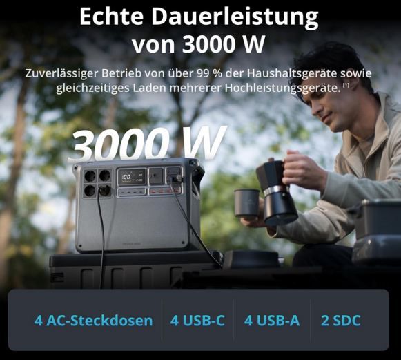 🔌 DJI Power 2000 Tragbare LiFePO4 Powerstation, 2.048 Wh, 3.000W für 999€ (statt 1.249€)