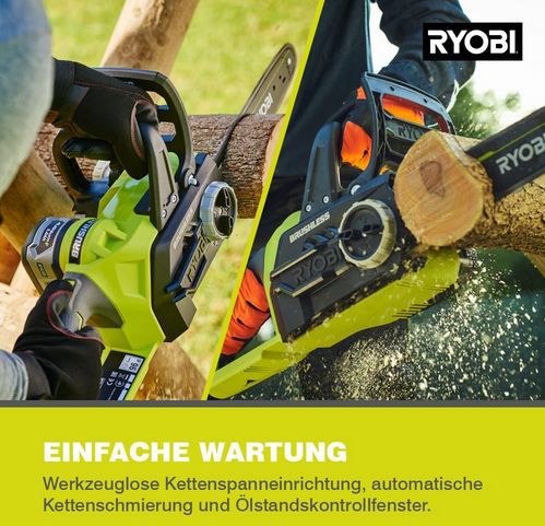🪚 Ryobi OCS1830 18V ONE+ Brushless Akku Kettensäge für 135,49€ (statt 148€)