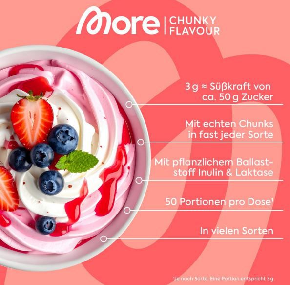 🍮 MORE Chunky Flavour Vanilla Perfection, 150g ab 9€ (statt 13€)