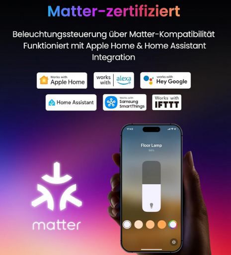 💡 SwitchBot RGBCCT Matter Stehlampe mit APP für 49,99€ (statt 85€)