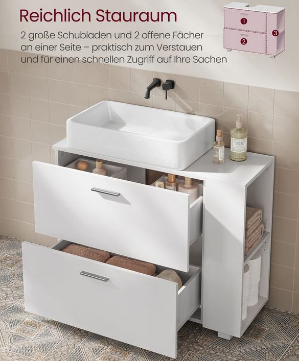 🧴 Vasagle Waschbeckenunterschrank mit Schubladen & Fächer für 52,99€ (statt 70€)