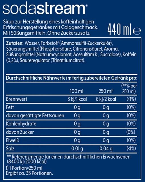 🥤 SodaStream Sirup Cola ohne Zucker, ergibt 9 Liter ab 2,90€ (statt 4€)