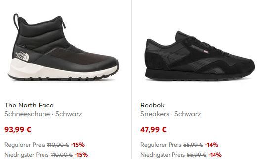 👟 eSchuhe DAYS Sale + bis 25% Extra auf ALLES ab 89€ (adidas, Reebok, Rieker uvm.)