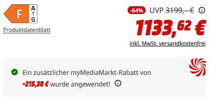 📺 LG OLED65C57LA   65 Zoll OLED evo TV mit 120 Hz für 1.133,62€ (statt 1.299€)