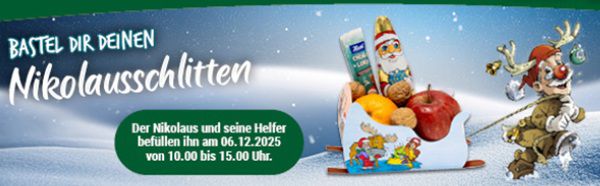 Globus: Nikolausschlitten basteln und kostenlos befüllen lassen