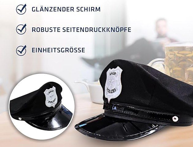 🍻 Recht & Ordnung auf der Party?! SPIELFERKEL Sauf Polizei   Polizeimütze für 12,99€