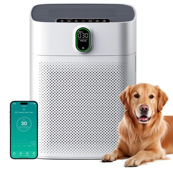 💨 MERONTE HY4866-WF Luftreiniger mit CADR 300 m³/h für 69,99€ (statt 100€)