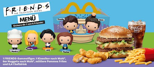 🍔 McDonalds: Eine FRIENDS Sammelfigur zum FRIENDS Menü gratis dazu