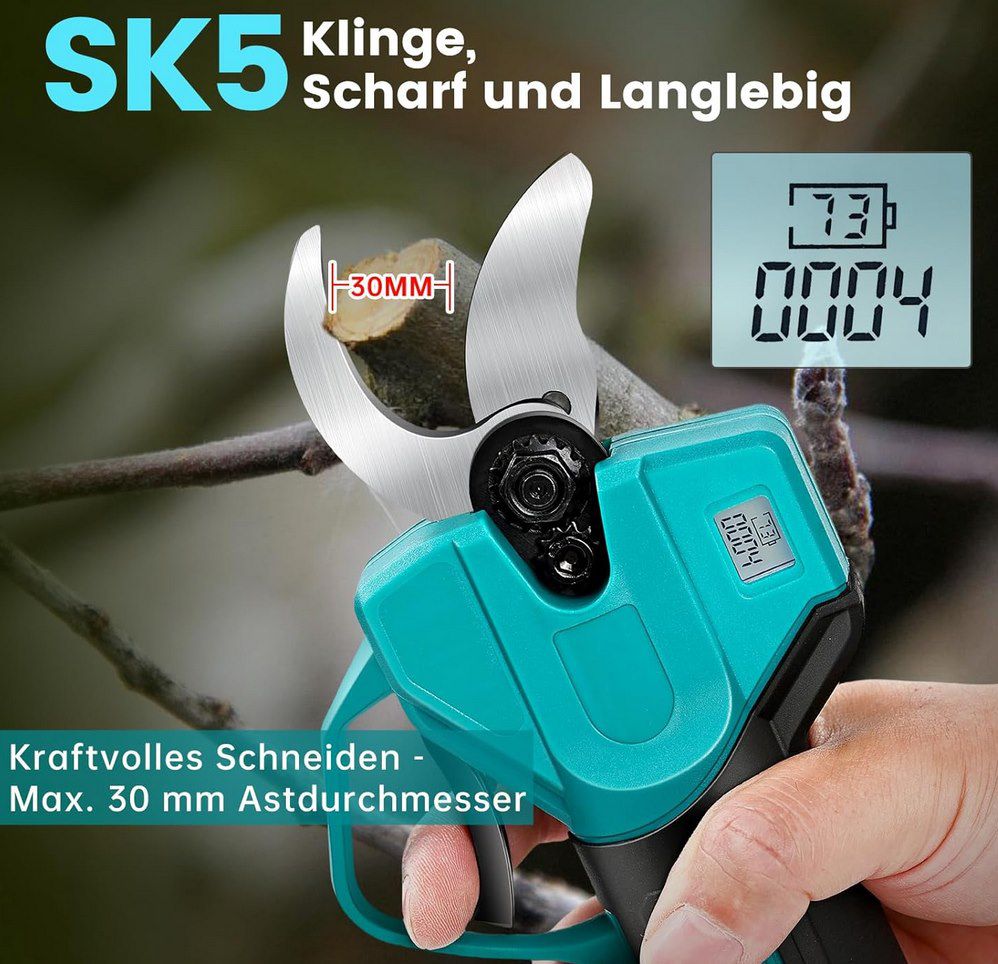 🌳 21V Akku Astschere mit 2x1500mAh für 35,99€ (statt 70€)