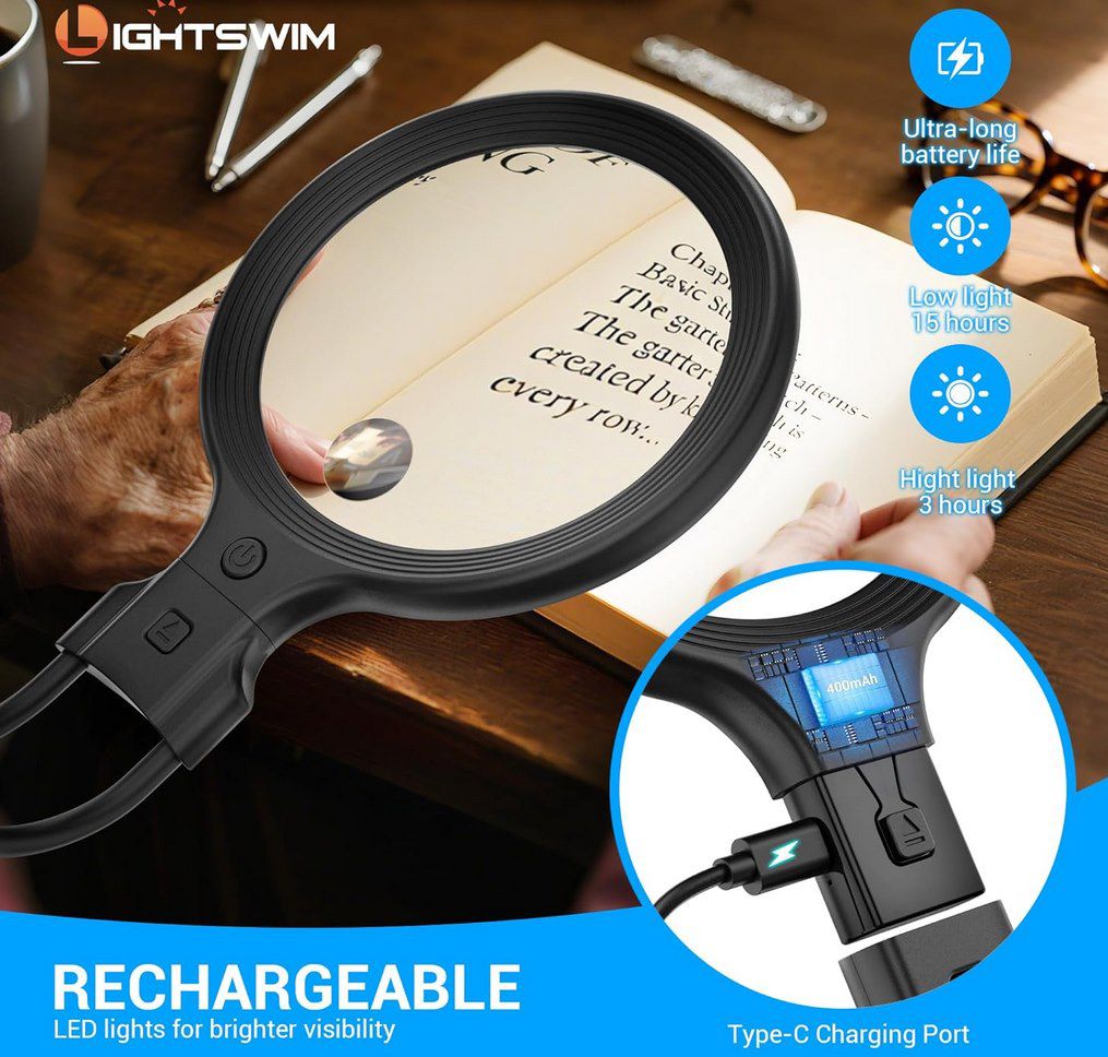 👀 Lightswim Halslupe (10x) mit LEDs für 11,96€ (statt 17€)