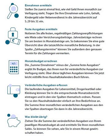 Haushaltskalender 2026, Haushaltsbuch etc. kostenlos anfordern