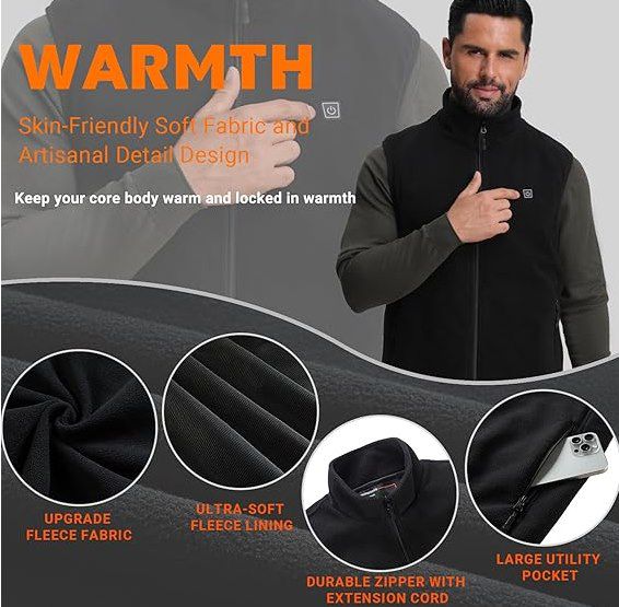 ♨️ SOLJIKYE beheizbare Weste mit Powerbank für 29,99€ (statt 50€)