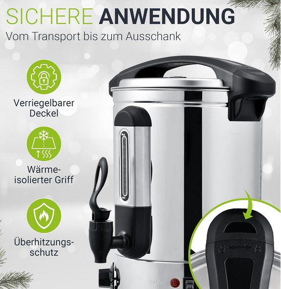 🍇 Juskys Glühweinkocher Teramo (7L) aus Edelstahl für 42,49€ (statt 55€)