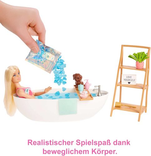 🛁 Barbie Badeset mit Hündchen, Badewanne und Konfettiseife für 14,99€ (statt 25€)